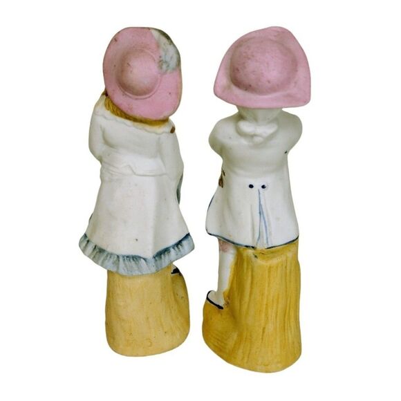 Vintage Bisque Girl and Boy Rosy Cheeks Porcelain Figurines Made in Germany - Picture 3 of 12